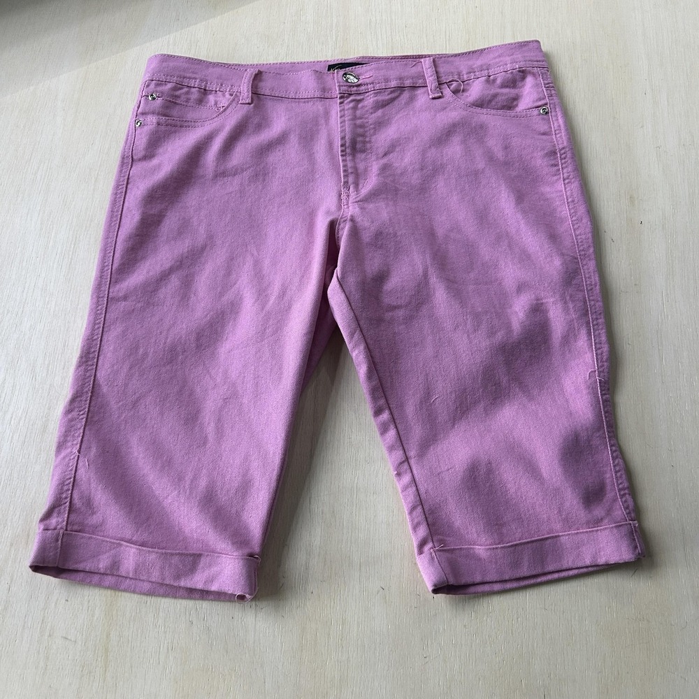 Victoria Jeans Denim Shorts Womens 4 Pink Bermuda Cuffed Casual Summer